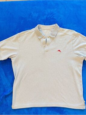 Men's Polo Shirt in Light Gray with Red Dolphin Logo